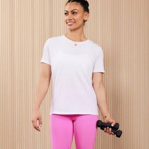 NWT Fabletics Feather Tech Short-Sleeve Top Classic White Small